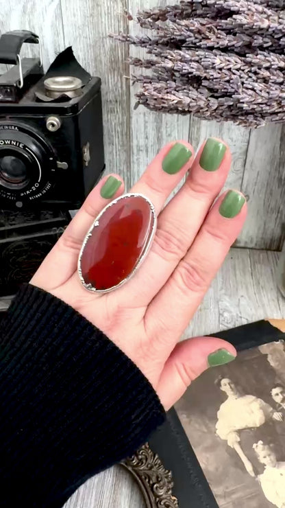 The Colossal Collection - Red Jasper Ring Set in Fine Silver Size 7 /One of a Kind