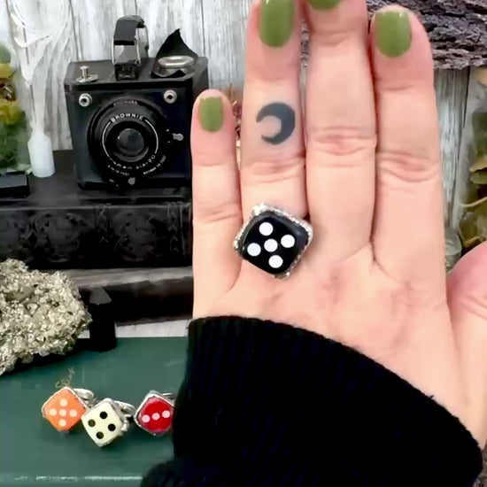 Playing Games - Dice Ring Fine Silver Size 6 7 8 9 10 11 / One of a Kind.
