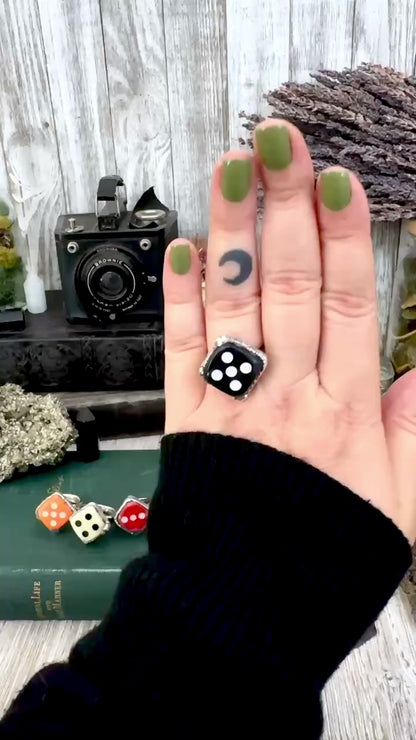 Playing Games - Dice Ring Fine Silver Size 6 7 8 9 10 11 / One of a Kind.