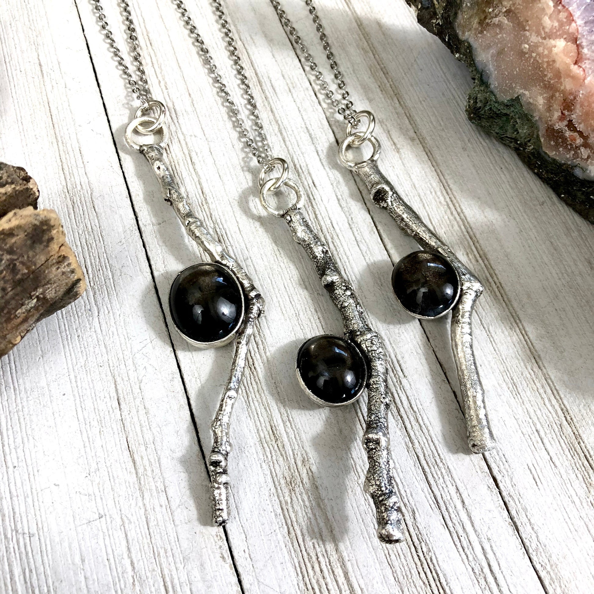 big crystal Necklace, Big Gothic Necklace, Big Silver Necklace, Big Stone Necklace, Black Star sunstone, Bohemian Jewelry, Crystal Necklaces, Crystal Pendant, Etsy ID: 1100791057, FOXLARK- NECKLACES, Jewelry, nature inspired, Necklaces, sale, Silver Sheen