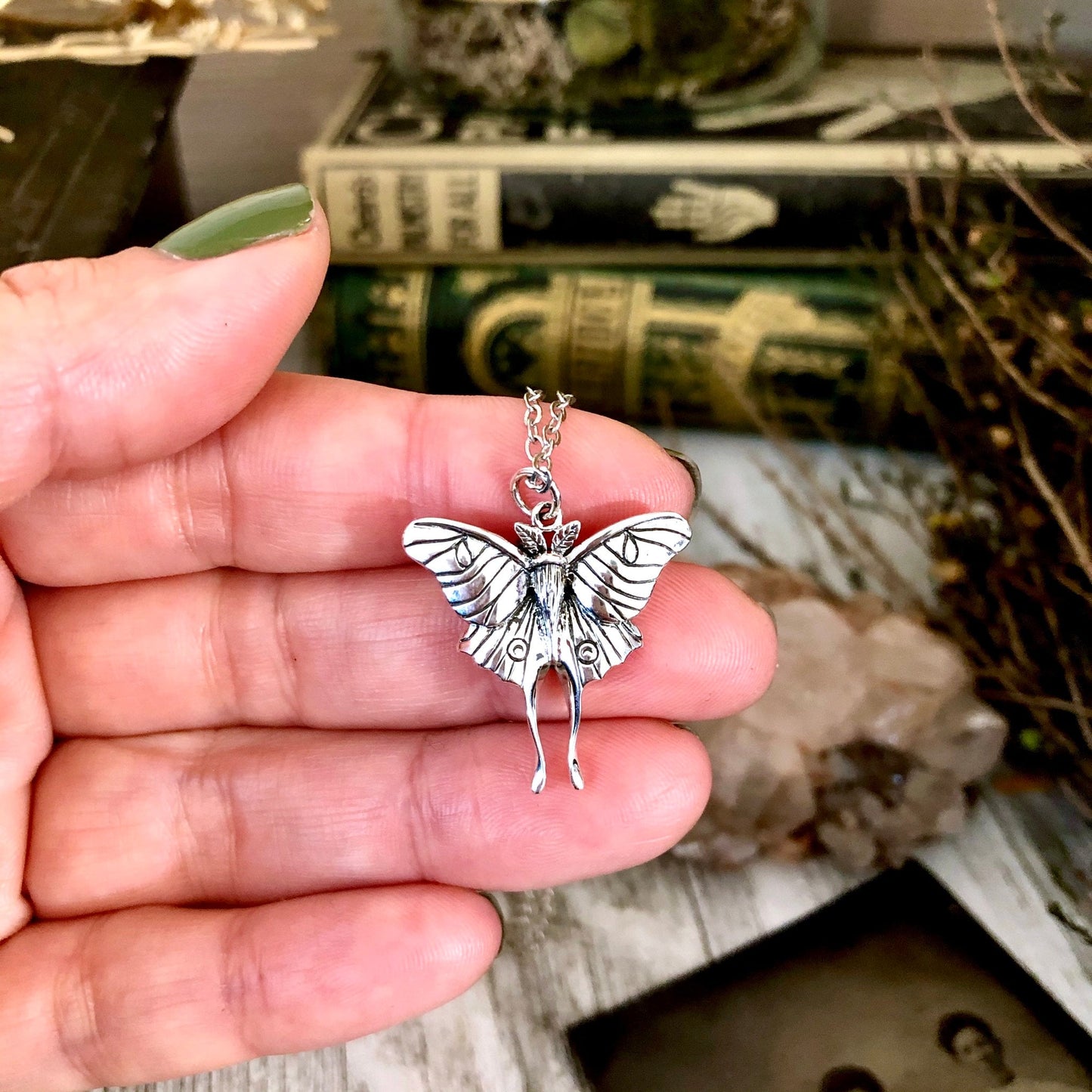 925 Sterling Silver, boho jewelry, Etsy ID: 920833811, Geometric Necklace, Gift for Woman, Gothic Jewelry, Jewelry, Luna Moth, Moth Necklace, Necklaces, Pendants, Sterling Silver, Talisman Jewelry, Talisman Necklace, TINY TALISMANS, Witch Jewelry, Witch n