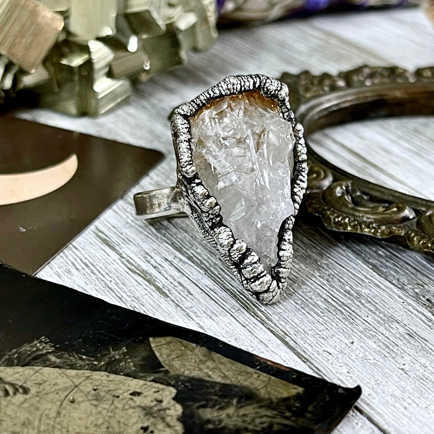 Big Crystal Ring, Big Silver Jewelry, Big Silver Ring, Big Statement Ring, Big Stone Ring, citrine Ring, Etsy ID: 1124578964, Foxlark Alchemy, FOXLARK- RINGS, Jewelry, Large Crystal Ring, Raw Crystal Ring, raw gemstone ring, Raw Quartz Ring, Rings, silver