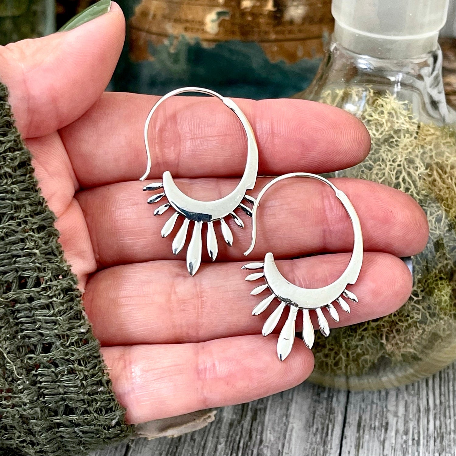 Small Sterling Silver Decorated Earring