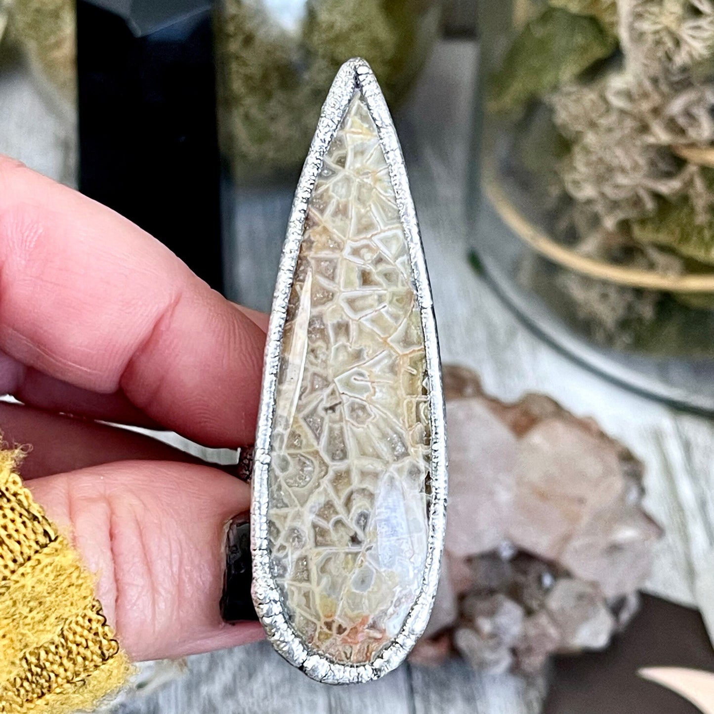 big Silver ring, Big Statement ring, Bohemian Jewelry, Bohemian Ring, Boho Crystal Jewelry, Boho Ring, Crystal Jewelry, Crystal Ring, Etsy ID: 1318717735, Fossil Coral Ring, FOXLARK- RINGS, Gypsy Jewelry, Jewelry, Large Stone Ring, Natural Stone Ring, Rin