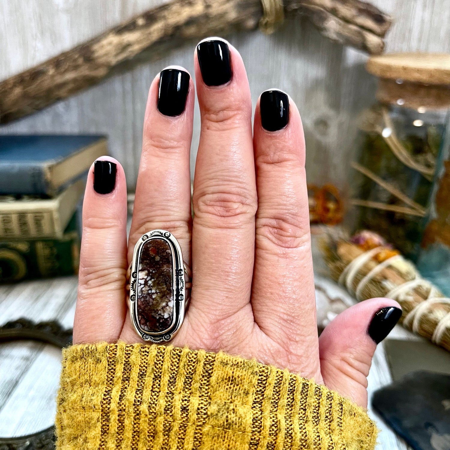 Size 9 Stunning Wild Horse Statement Ring Set in Thick Sterling Silver / Curated by FOXLARK Collection
