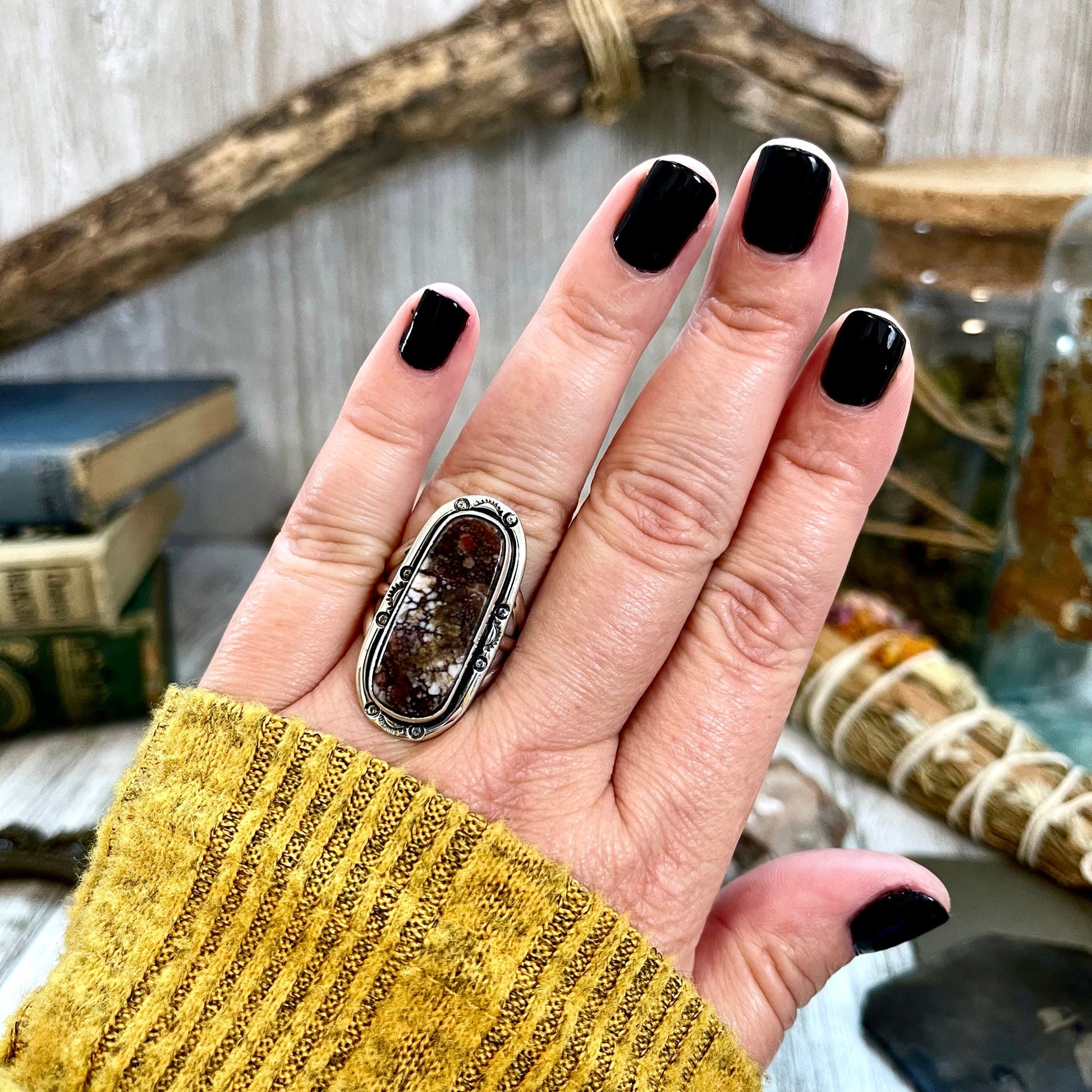 Bohemian Ring, boho jewelry, boho ring, crystal ring, CURATED- RINGS, Etsy ID: 1344811641, Festival Jewelry, gypsy ring, Jewelry, Large Crystal, Rings, Statement Rings, Sterling Silver, Sterling Silver Ring