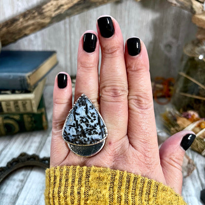 Big Bold Jewelry, Big Crystal Ring, Big Silver Ring, Big Stone Ring, Etsy ID: 1349935725, Fossilized Palm Root, FOXLARK- RINGS, Jewelry, Large Boho Ring, Large Crystal Ring, Large Stone Ring, Natural stone ring, Rings, silver crystal ring, Silver Stone Je