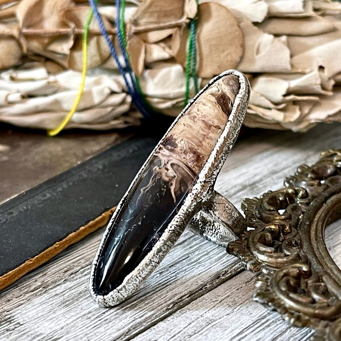 Big Bold Jewelry, Big Crystal Ring, Big Silver Ring, Big Stone Ring, Etsy ID: 1352850702, Fossilized Palm Root, FOXLARK- RINGS, Jewelry, Large Boho Ring, Large Crystal Ring, Large Stone Ring, Natural stone ring, Rings, silver crystal ring, Silver Stone Je
