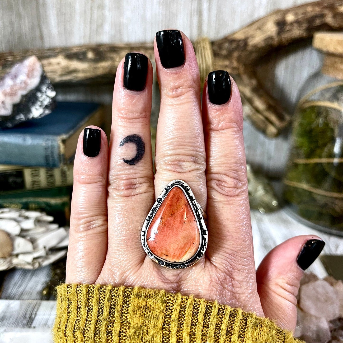 Bohemian Ring, boho jewelry, boho ring, crystal ring, CURATED- RINGS, Etsy ID: 1383804934, Festival Jewelry, gypsy ring, Jewelry, Large Crystal, Rings, Statement Rings, Sterling Silver, Sterling Silver Ring