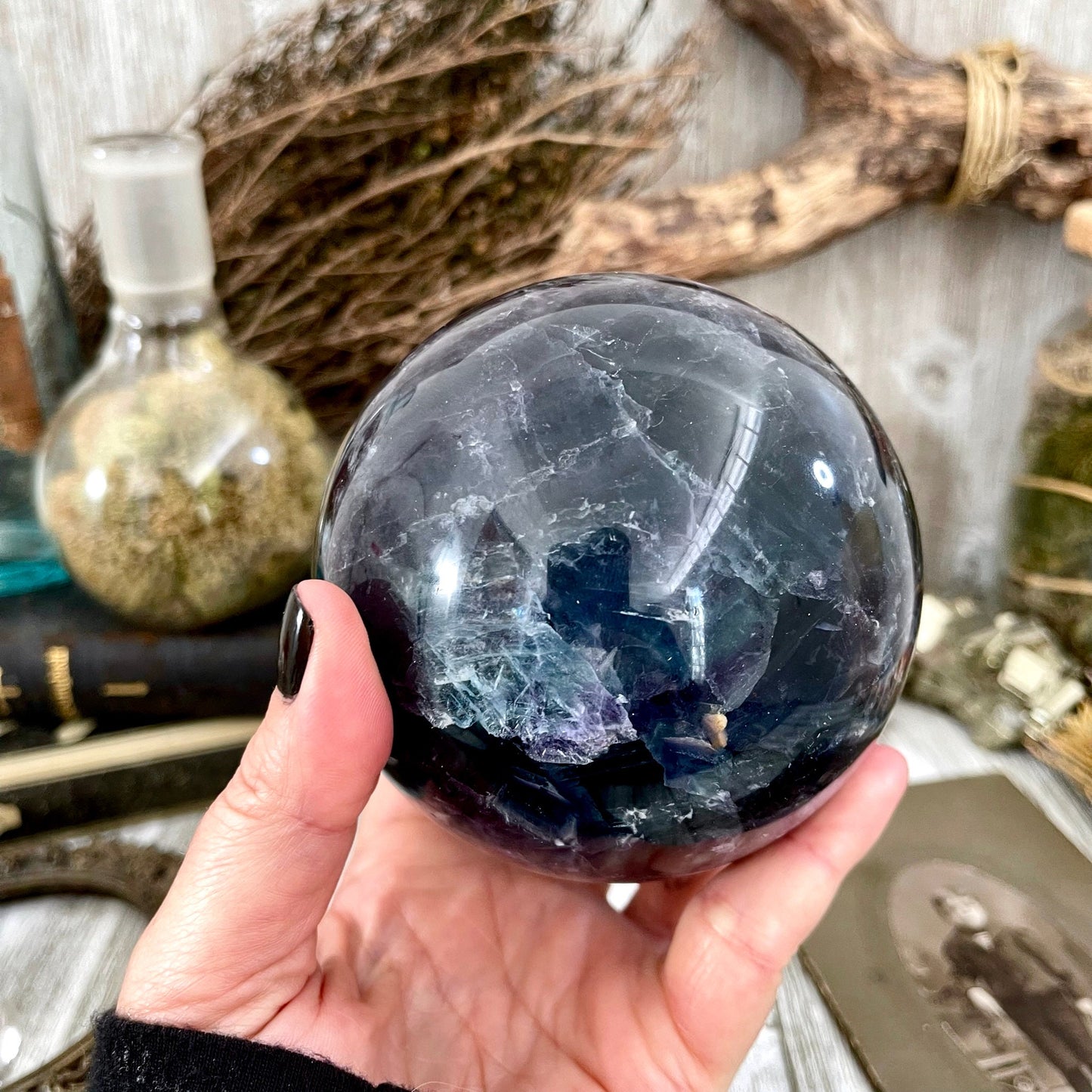 Purple and Green Fluorite Crystal Ball / FoxlarkCrystals