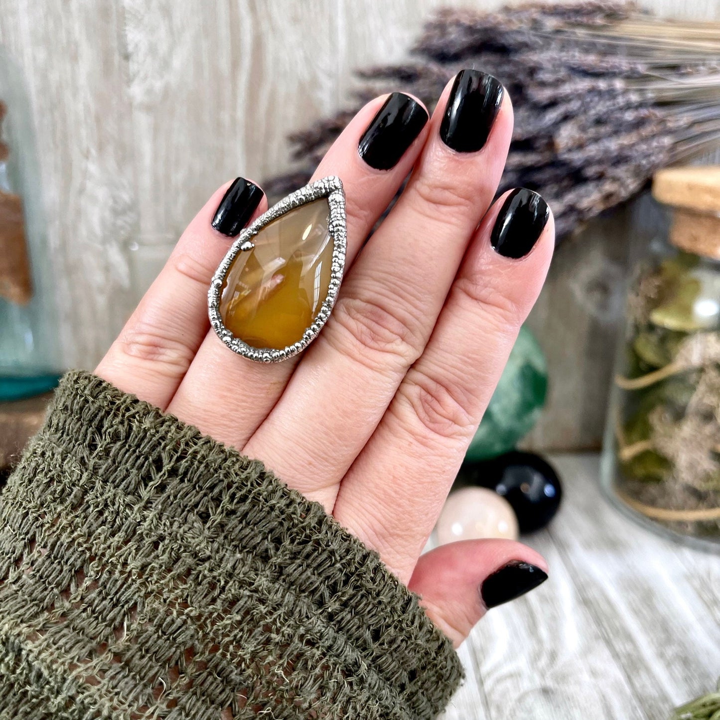 Big Crystal Ring, Bohemian Jewelry, Bohemian Ring, boho jewelry, boho ring, crystal ring, Electroformed Ring, Etsy ID: 1546619722, Festival Jewelry, Foxlark Alchemy, FOXLARK- RINGS, Goth Jewelry, gypsy ring, Healing Crystals, Jewelry, Large Crystal, Rings