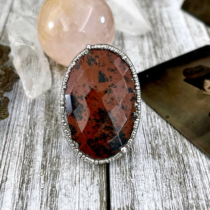 Big Silver Ring, Big Stone Ring, boho jewelry, crystal healing, Electroformed Ring, Etsy ID: 1560765953, FOXLARK- RINGS, gypsy ring, Hippie Ring, Jewelry, Large Crystal Ring, Mahogany Obsidian, Obsidian ring, raw crystal ring, raw quartz crystal, Rings, S