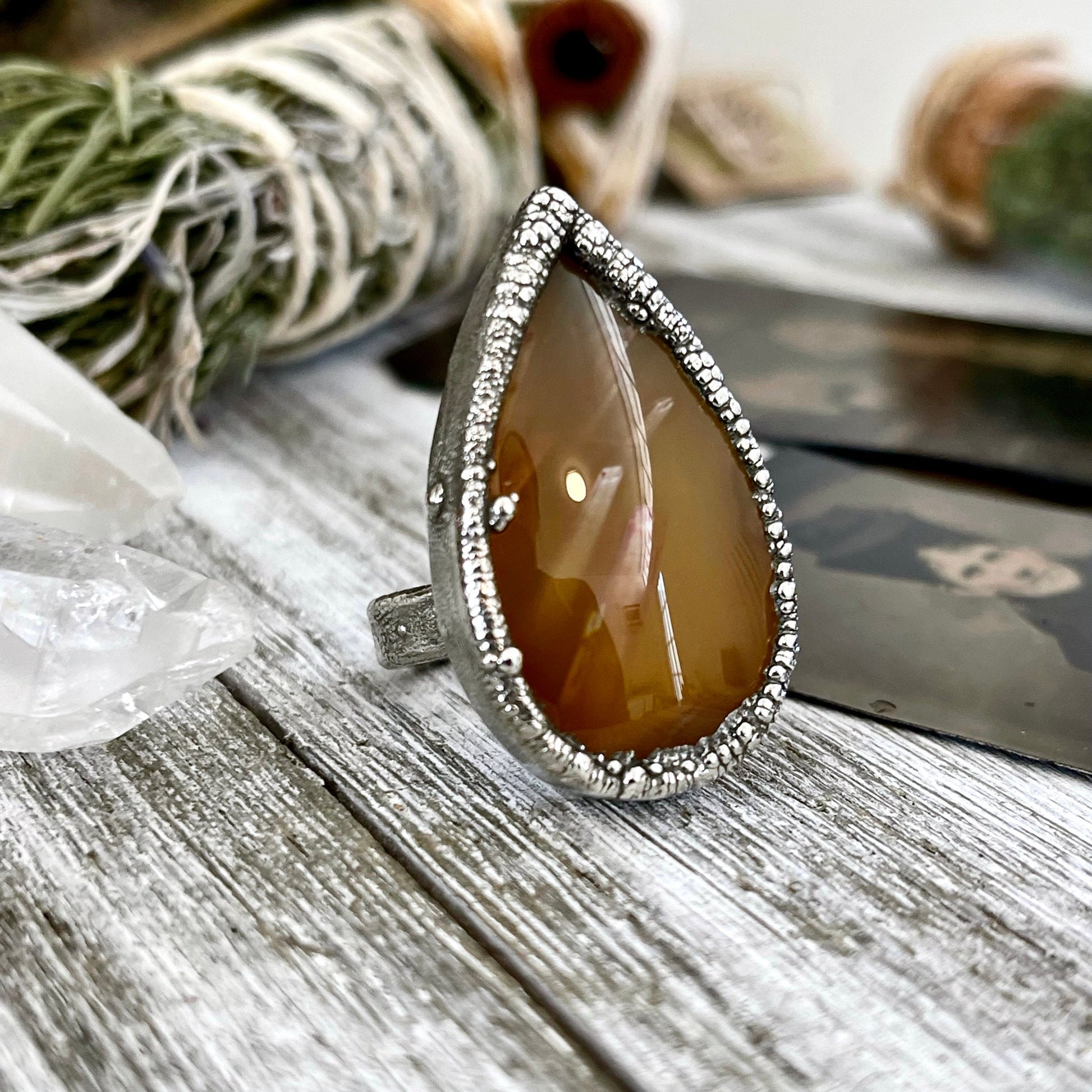 Big Crystal Ring, Bohemian Jewelry, Bohemian Ring, boho jewelry, boho ring, crystal ring, Electroformed Ring, Etsy ID: 1546619722, Festival Jewelry, Foxlark Alchemy, FOXLARK- RINGS, Goth Jewelry, gypsy ring, Healing Crystals, Jewelry, Large Crystal, Rings