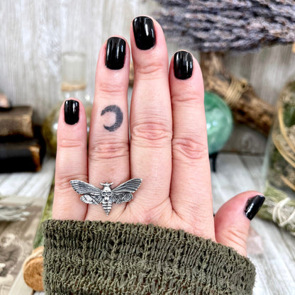 Alternative Ring, Bohemian Ring, boho jewelry, boho ring, CURATED- RINGS, Death's Head Moth, Etsy ID: 1568342074, Festival Jewelry, Gift for Woman, Gothic Jewelry, Gothic Ring, gypsy ring, Jewelry, Rings, Statement Rings, Witch Jewelry, Witch necklace, Wi