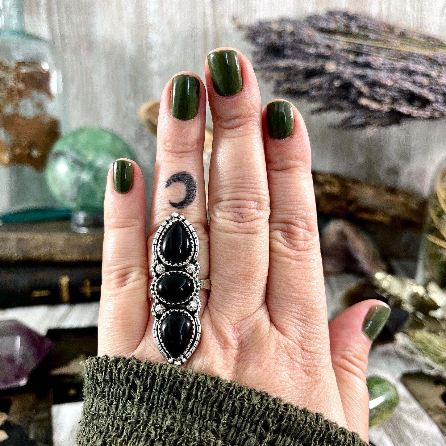 3 Stone Ring, Big Stone Ring, Black Onyx Ring, Black Stone Ring, Bohemian Ring, Boho Jewelry, Crystal Ring, Etsy Id 1078476885, Festival Jewelry, Foxlark Alchemy, Foxlark- Rings, Gift For Woman, Jewelry, Rings, Statement Rings, Wholesale