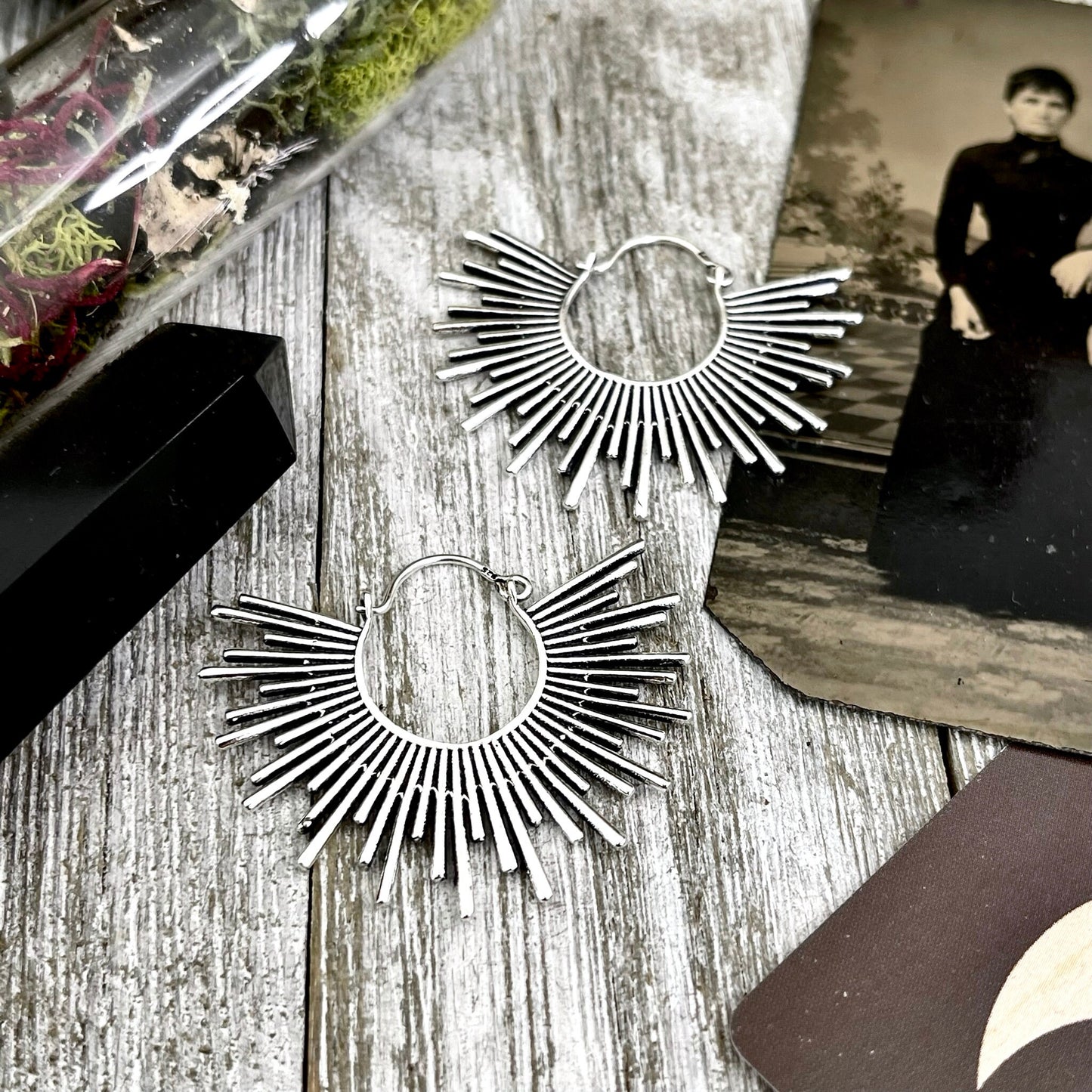 blackened silver, Dangle & Drop Earrings, Earrings, Etsy ID: 1613241507, Gift for Woman, Jewelry, silver hoops, Sterling silver