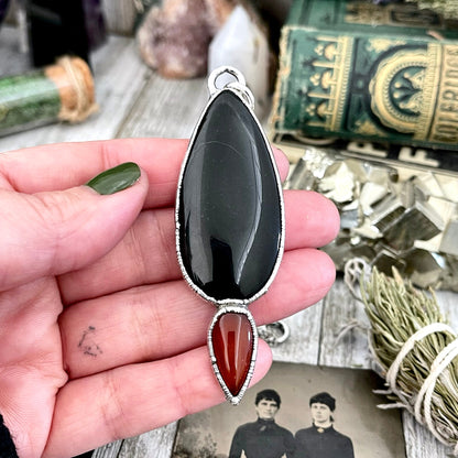 big crystal jewelry, Black Onyx, Black Onyx Necklace, Bohemian Jewelry, Carnelian Necklace, Crystal Jewelry, Crystal Necklace, Crystal Necklaces, Etsy ID: 1630243937, FOXLARK- NECKLACES, Gothic Jewelry, Gothic Necklace, Gothic Pendent, Jewelry, Necklaces,