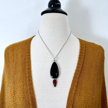 big crystal jewelry, Black Onyx, Black Onyx Necklace, Bohemian Jewelry, Carnelian Necklace, Crystal Jewelry, Crystal Necklace, Crystal Necklaces, Etsy ID: 1630243937, FOXLARK- NECKLACES, Gothic Jewelry, Gothic Necklace, Gothic Pendent, Jewelry, Necklaces,