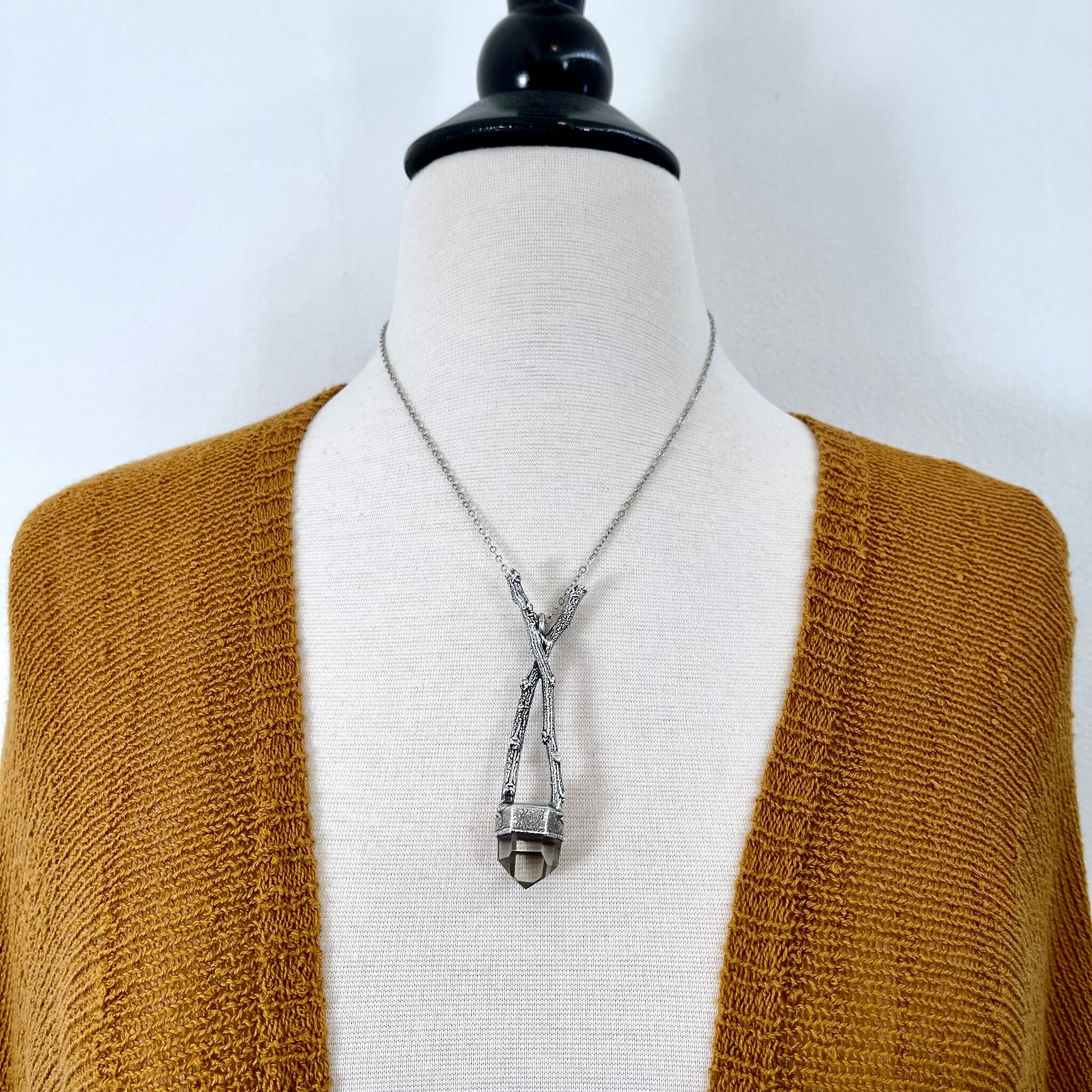 big crystal Necklace, Big Gothic Necklace, Bohemian Jewelry, Clear quartz pendent, Crystal Necklaces, Crystal Pendant, Etsy ID: 1664947573, FOXLARK- NECKLACES, Jewelry, nature inspired, Necklaces, Silver Jewelry, Silver Necklace, Silver Stone Jewelry, Sta