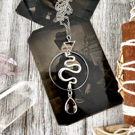 925 Sterling Silver, Amulet Charm, boho jewelry, Etsy ID: 1654926387, Gothic Jewelry, Infinity Necklace, Jewelry, Necklaces, Pendants, smokey quartz, Snake Necklace, Snake Pendant, Sterling Silver, Talisman Necklace, TINY TALISMANS, Witch Jewelry, Witch n